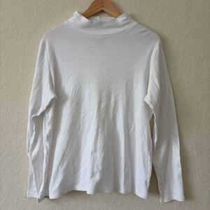Croft & Barrow White Turtleneck Long Sleeve Top
